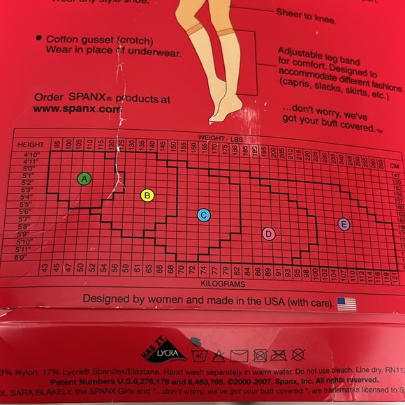 SPANX Women’s Footless Body Shaping Pantyhose Nude Sz C Made in the USA Sheer - Picture 6 of 8